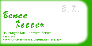 bence ketter business card
